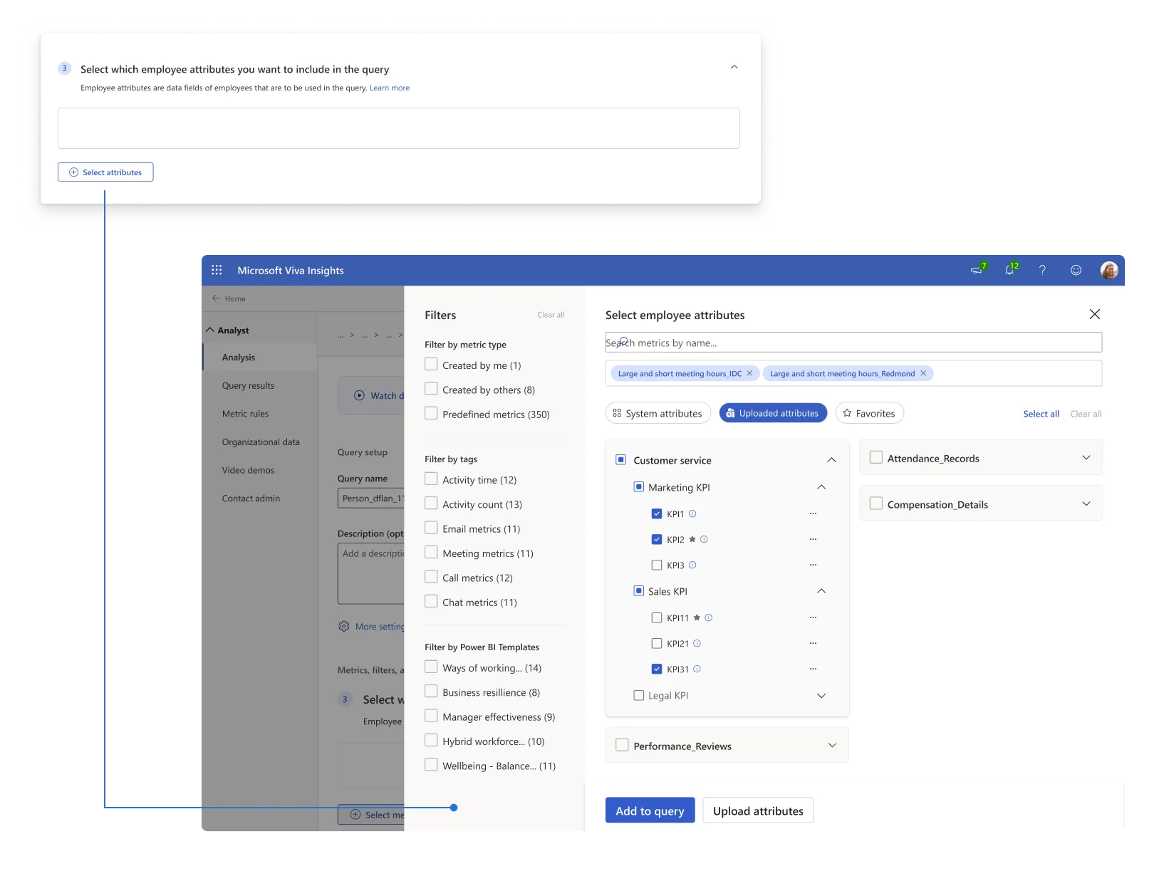 Selecting attributes image