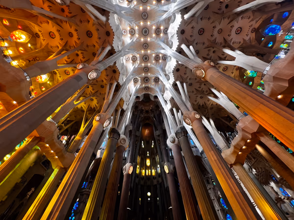 Sunlit cove by the Mediterranean