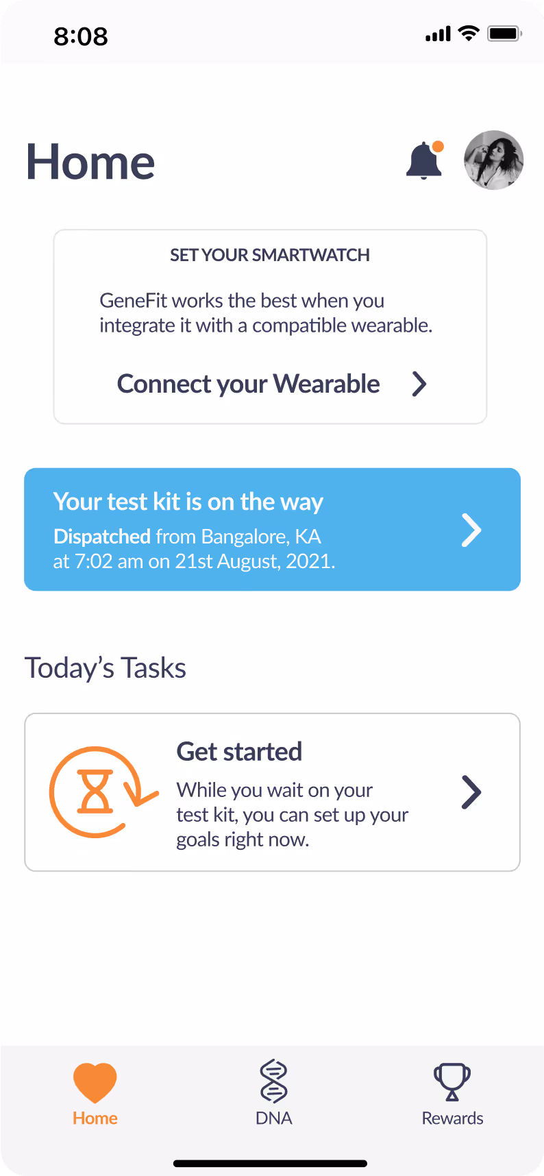 Basic homepage in GeneFit