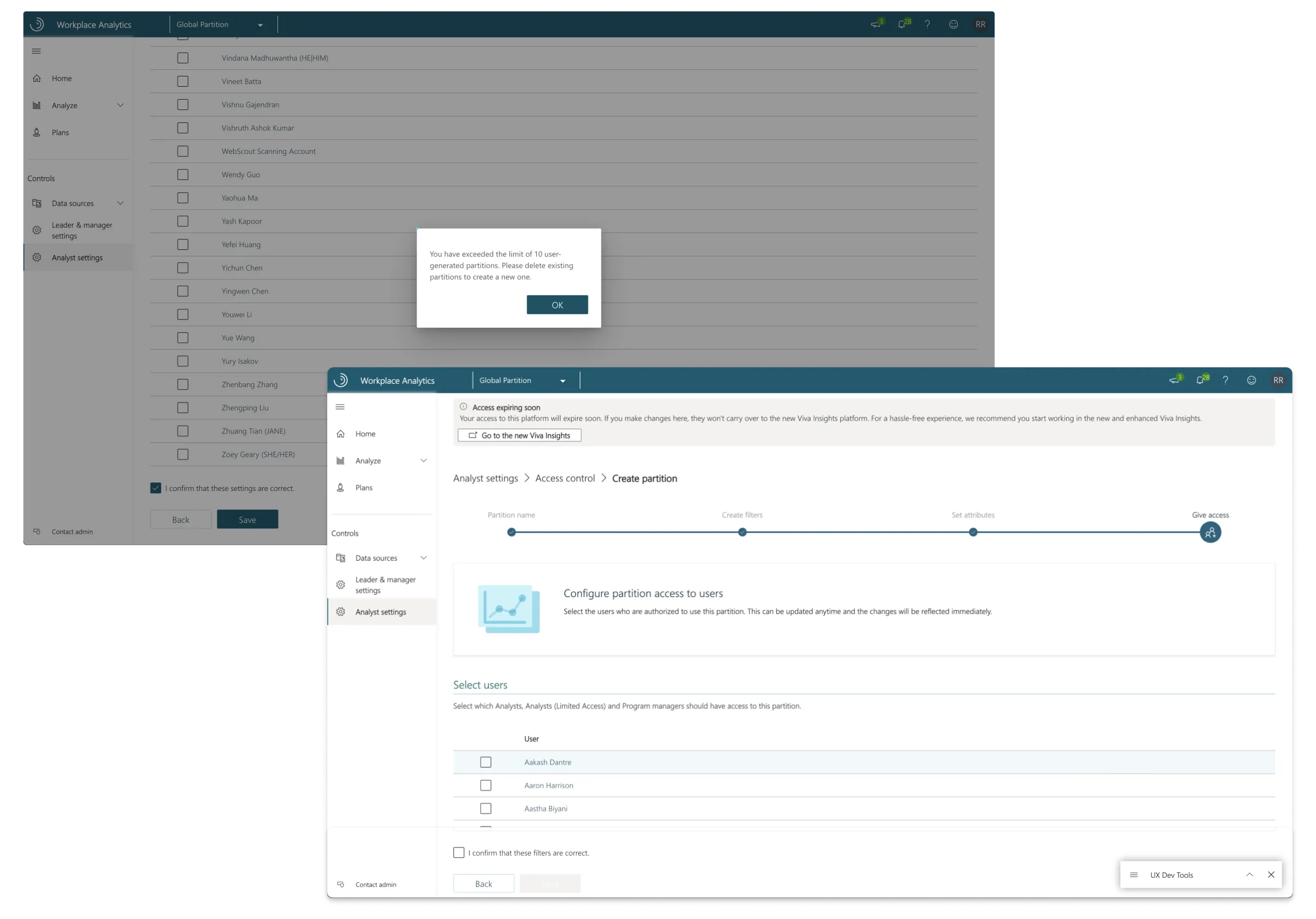 Selecting analysts in WPA